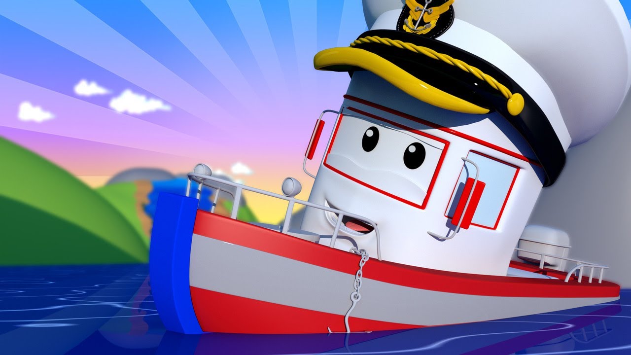 Police car for kids -  Bobby the BOAT is stuck at the bottom of the dry lake! - Car City !