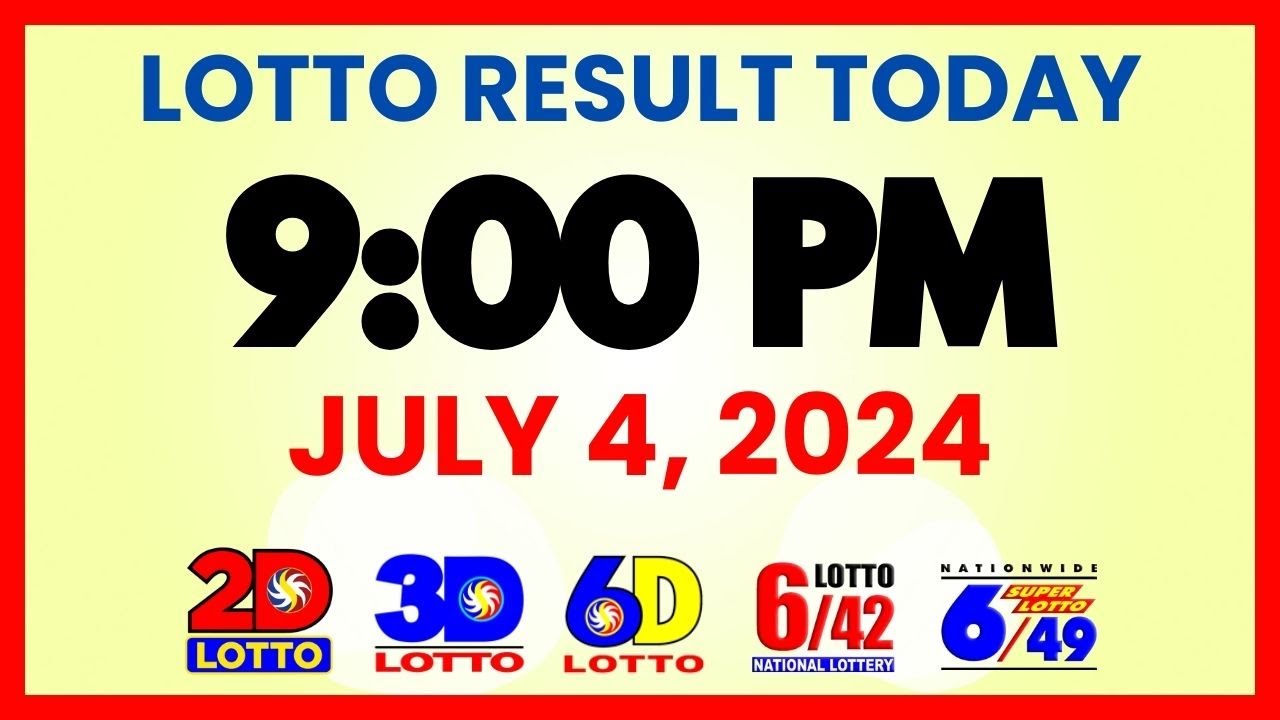 Lotto Result Today 9PM Draw July 4, 2024 | 2D, 3D Swertres, 6D, 6/42, 6/49, PCSO#lotto