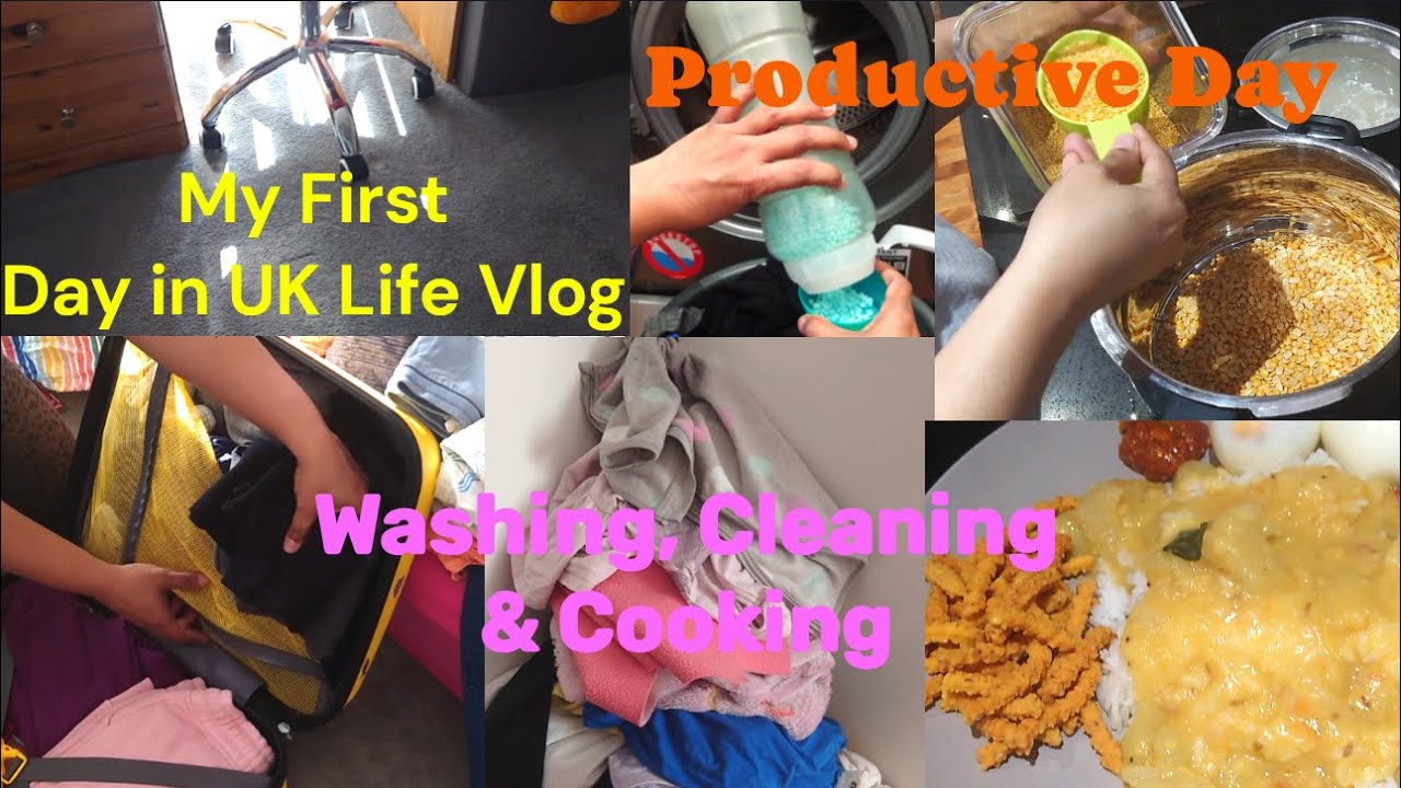 Living in London | My first day in my life vlog- Productive Day, Washing, Cleaning & Cooking