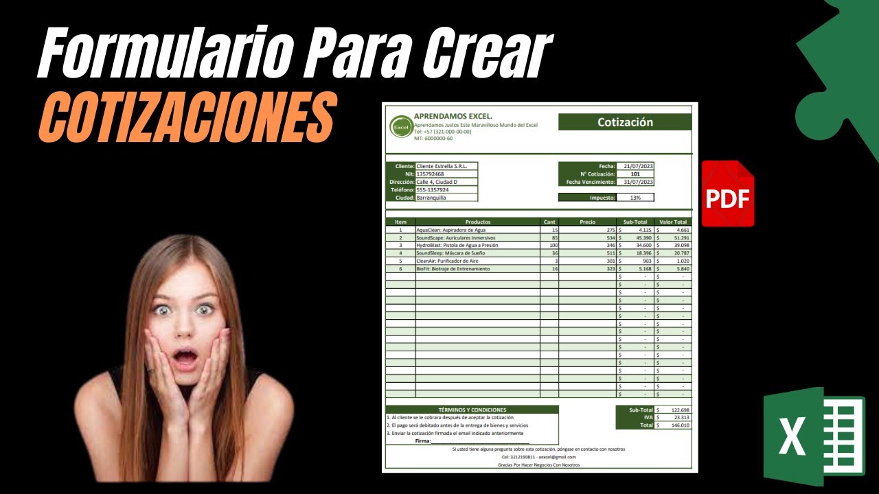 🟢 Formulario y Plantilla Para Crear Cotizaciones &ndash; Negocio Peque&ntilde;o | Aprendamos Excel