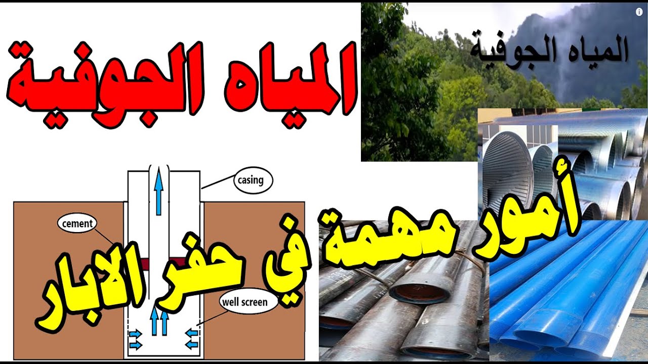 المياه الجوفية – أمور مهمة في حفر الابارwell drilling  - التنقيب عن الماء و إكتشاف المياه الجوفية