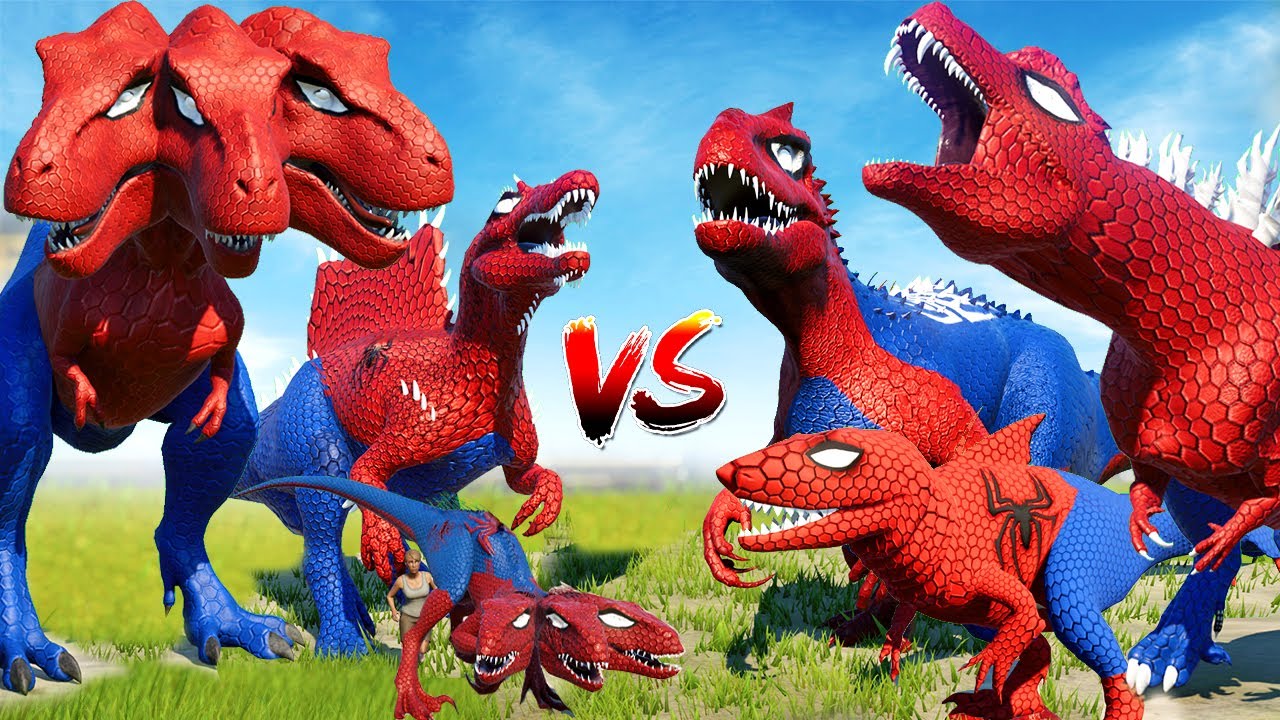 Con Khủng Long Bạo Chúa Siêu Nhân Nhện T ReX  chiến đấu với Khủng Long Spider Man IREX - khung log
