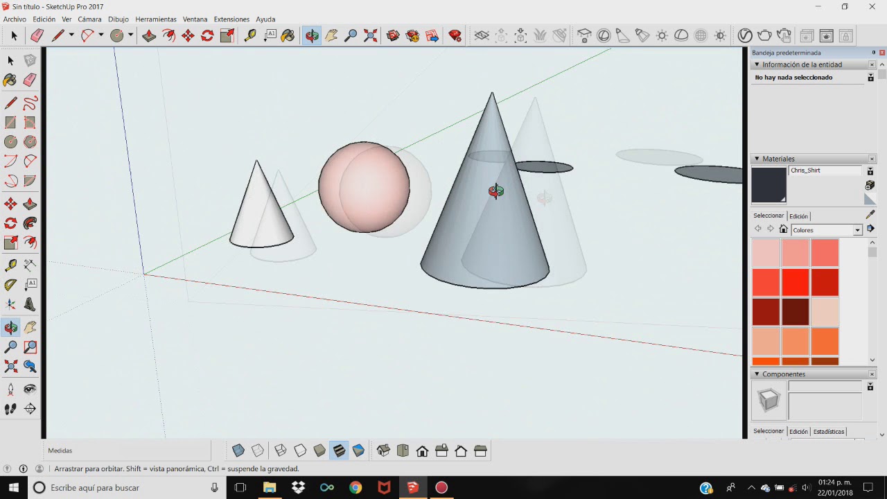 Como hacer ESFERAS y CONOS en SketchUp (Sólidos en revolución)