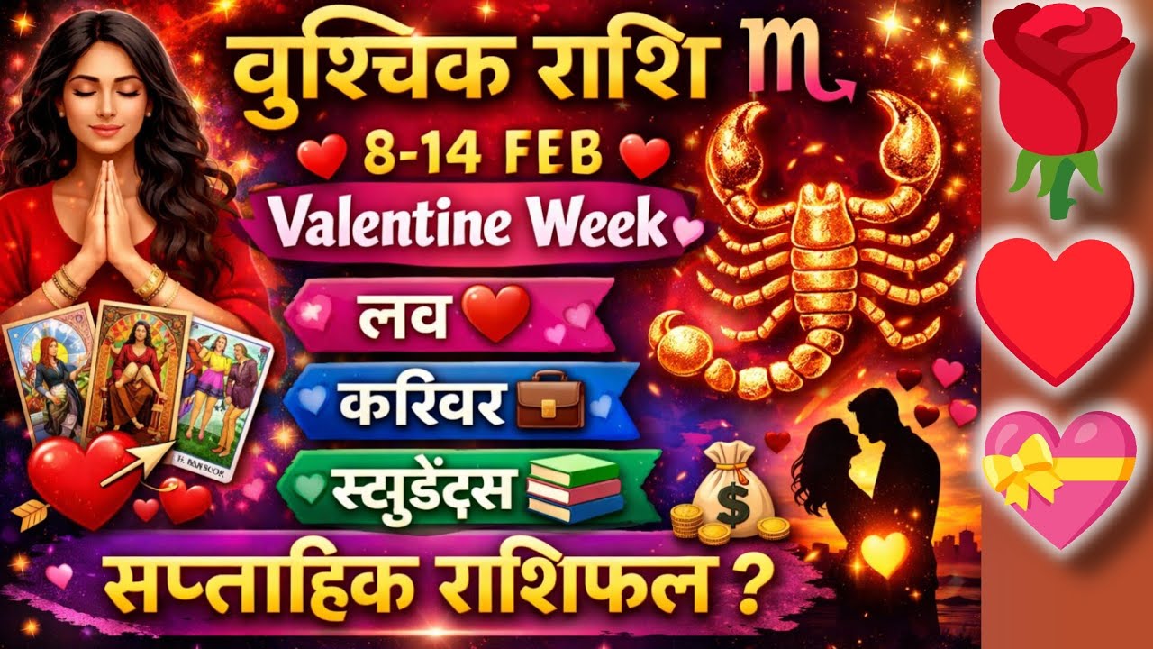 वृश्चिक राशि ♏️ (8–14 Feb) Valentine 💝 Week साप्ताहिक राशिफल | Love, Career, Students | Hindi Tarot 
