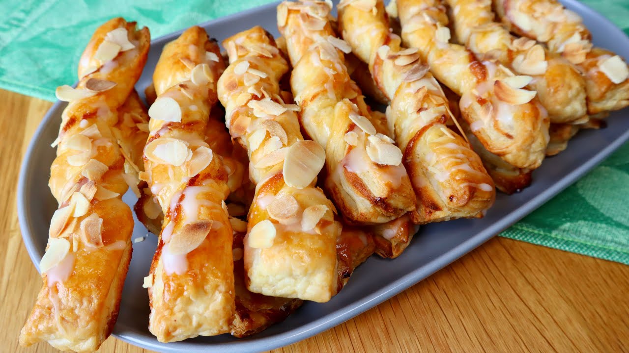 Marzipan-Stangen aus Blätterteig | schnelles Rezept
