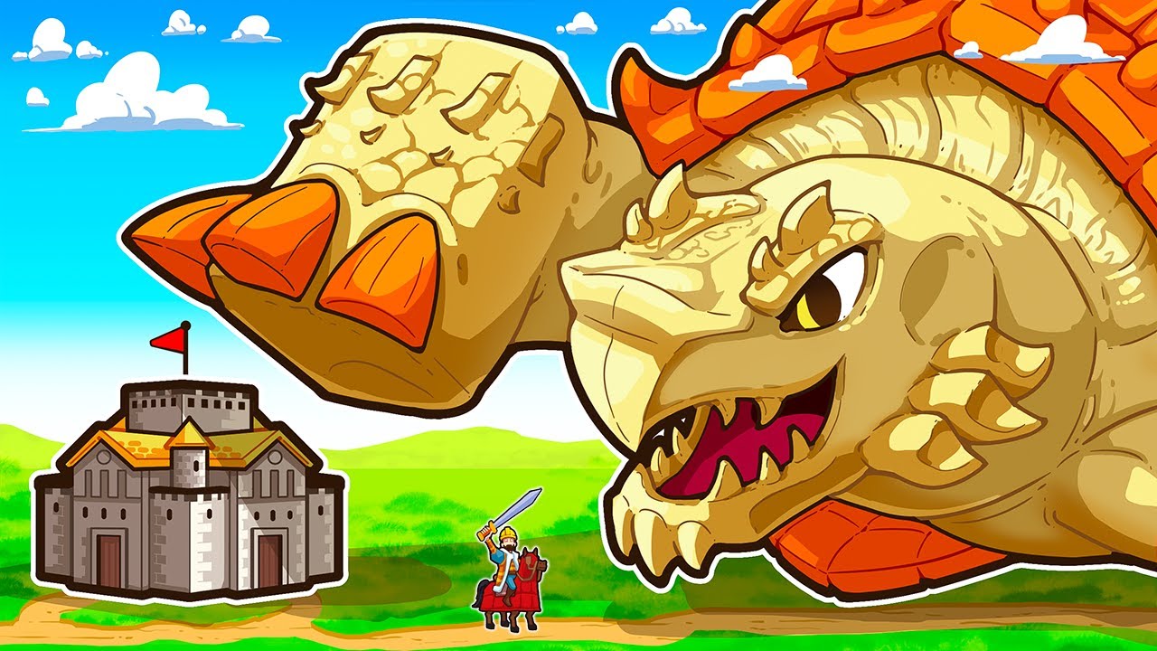 Defending my castle from THE TURTLE GOD in Thronefall!