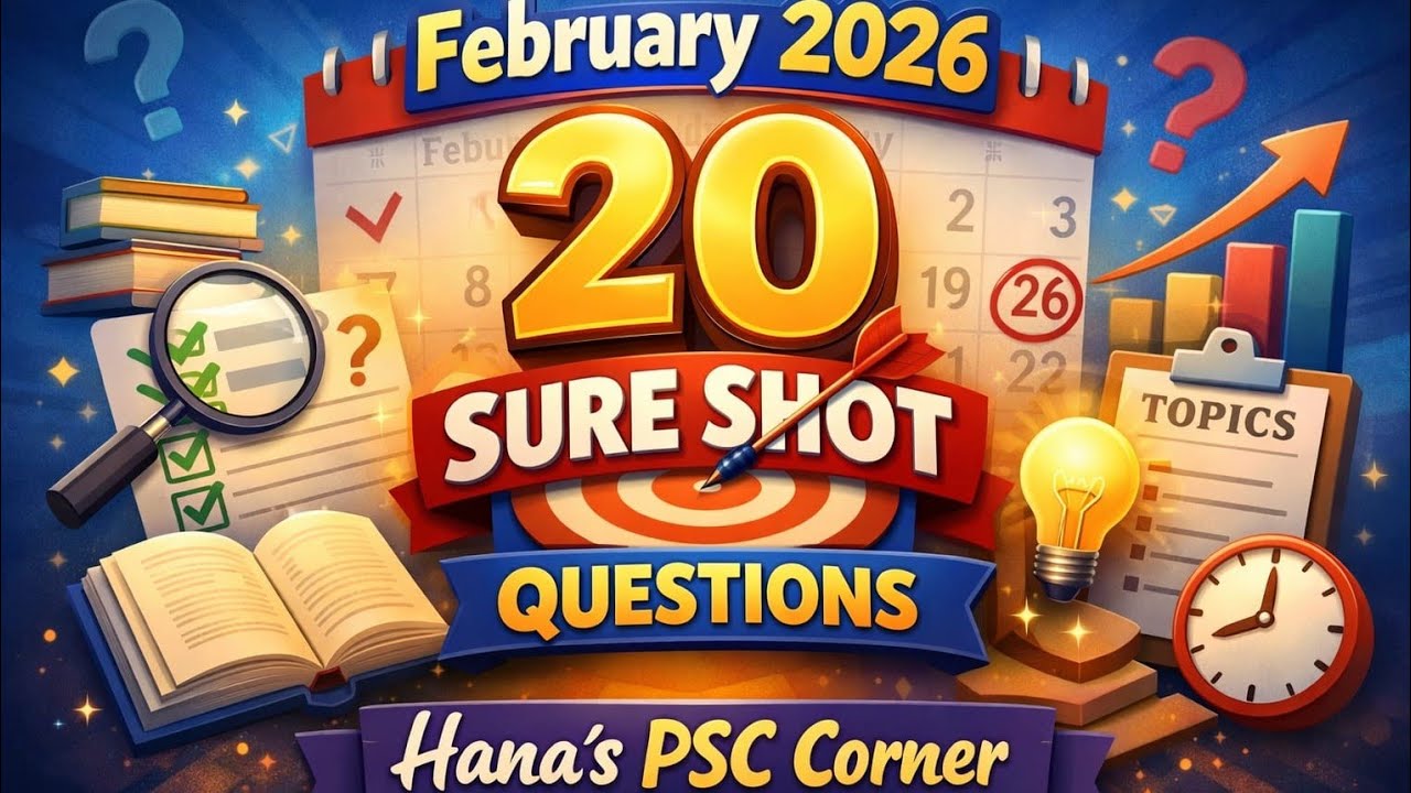 🔥February 2026 sure short 💥 current affairs|Mega revision| Hana's PSC corner|Daily MCQ 💯