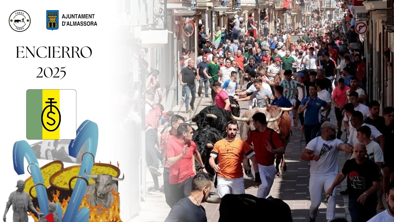 ENCIERRO de Santa Quit&egrave;ria Almazora 2025 | Toros de Gerardo Ortega