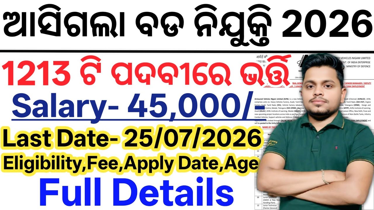 ଆସିଗଲା 1213 ଟି ବଡ ନିଯୁକ୍ତି 2026// Today Odisha New Govt Jobs 2026// Odisha Latest Govt Job Updates