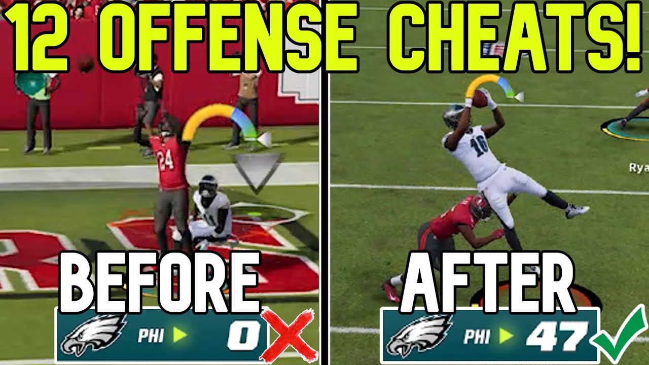 ⚠️12 CHEATS U DON'T KNOW⚠️That Give U An UNFAIR ADVANTAGE ON OFFENSE in Madden NFL 23 Gameplay! Tips