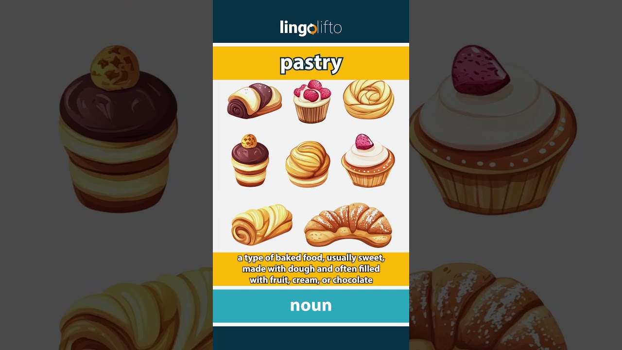 🇬🇧 Pastry Meaning : Flash Card : Learn English Vocabulary