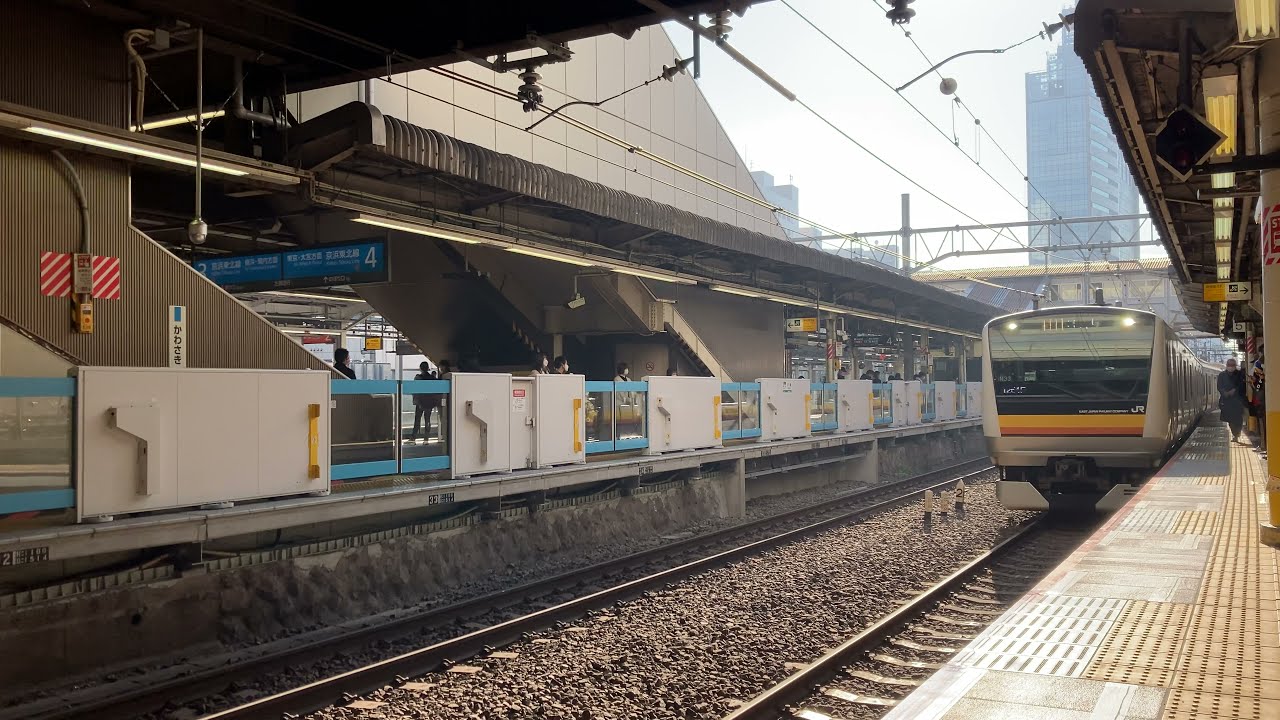 Nambu line train approaching to Kawasaki station