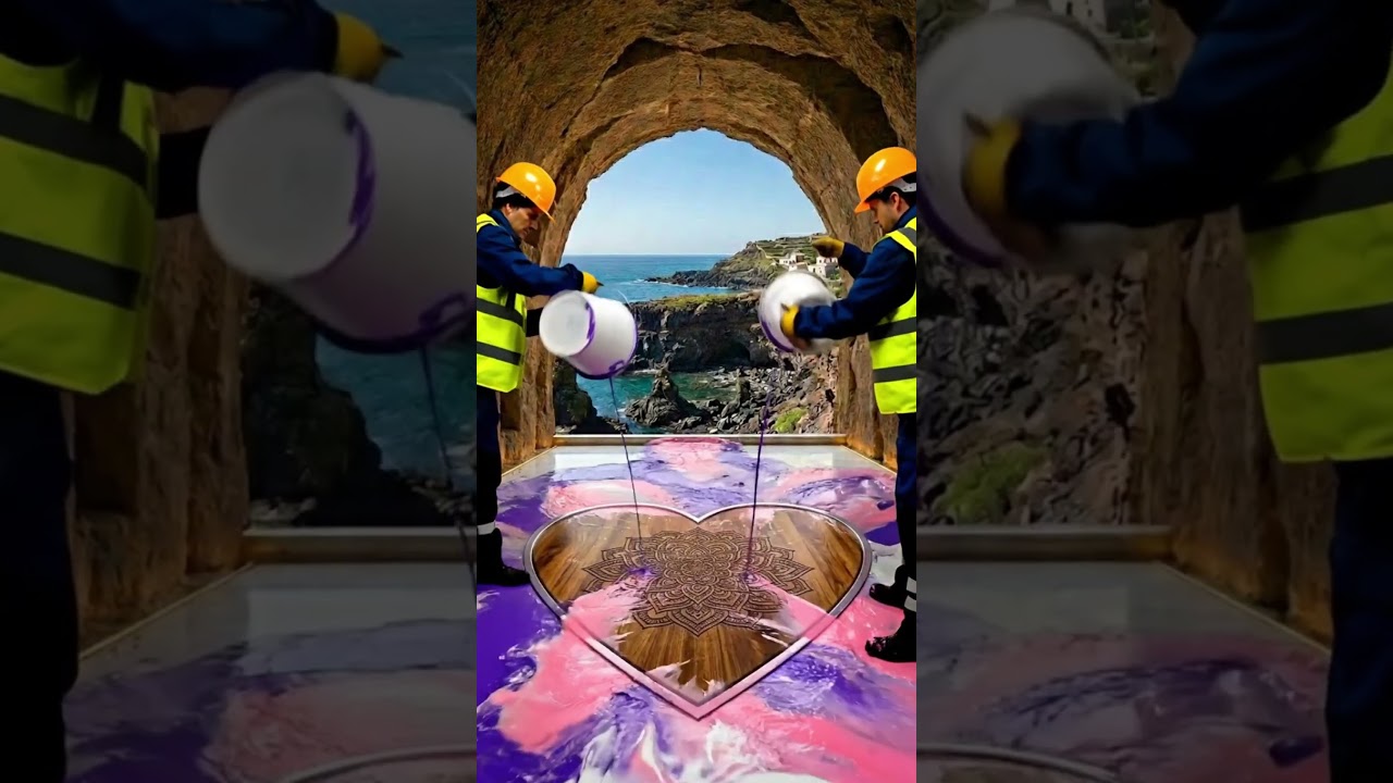 The Most Luxurious Floor Ever? 🌊 Luxury Cave Aquariumr #epoxyfloor #housedecor