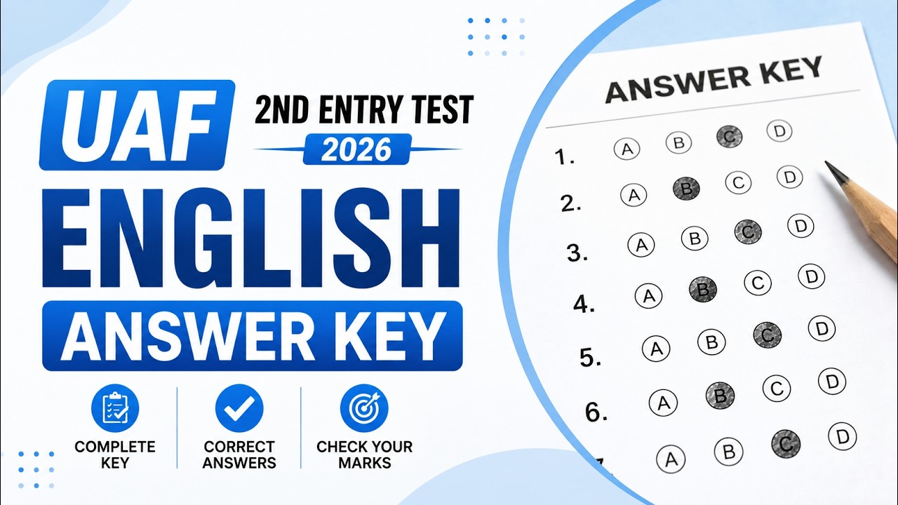 UAF 2nd Entry Test 2026 English Paper Answer Key | Complete Key & Correct Answers