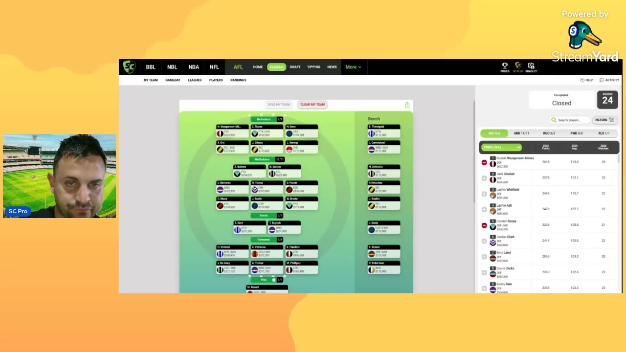 Команда AFL SUPERCOACH 2026 *Рождественское издание!