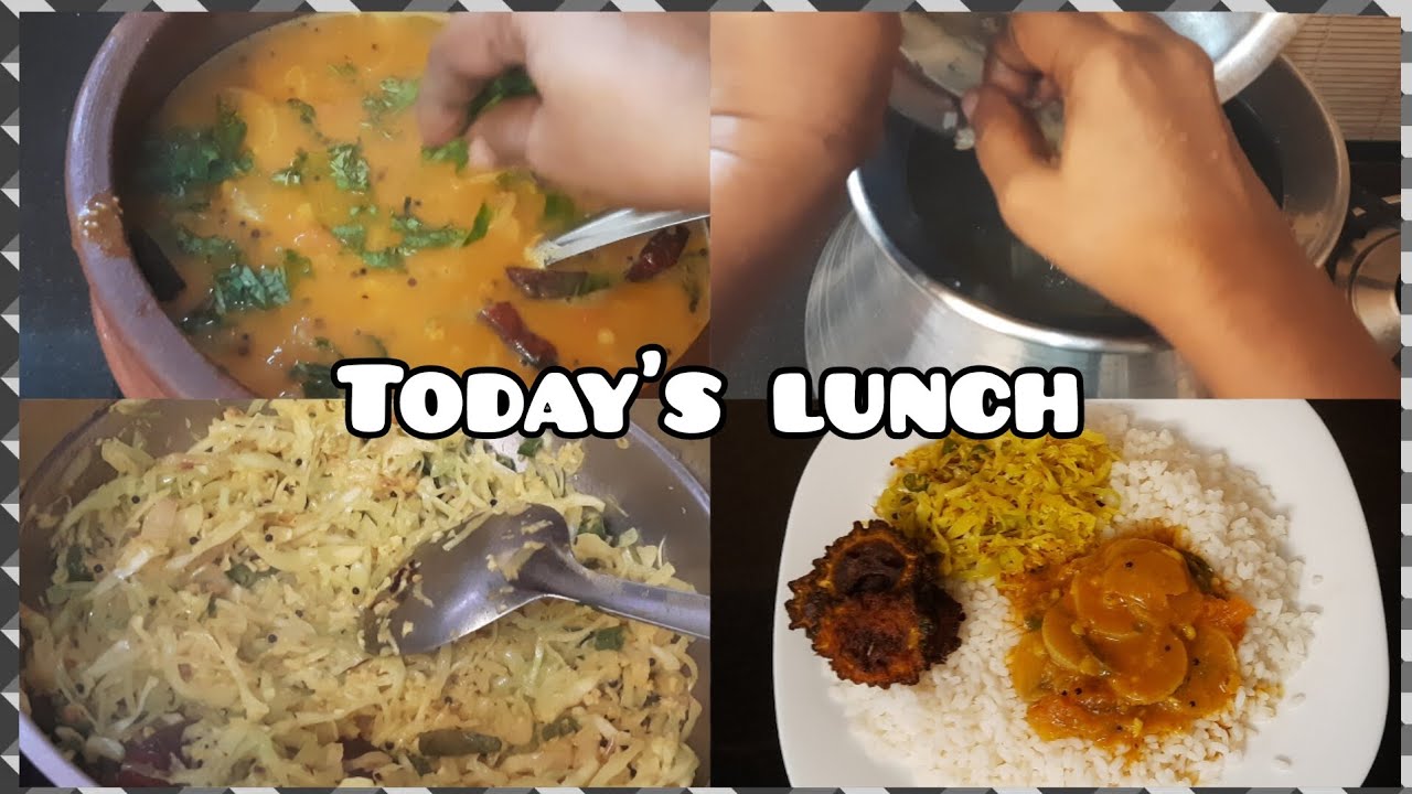 Today's Lunch Menu |Mullenki Sambar|Cabbage Thoran|Pavakka Fry|Kerala Style|Nadan Food