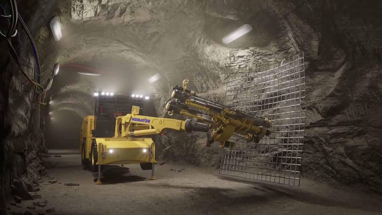 3D Animation of an Underground Hard Rock Bolter | Mining Equipment Demo