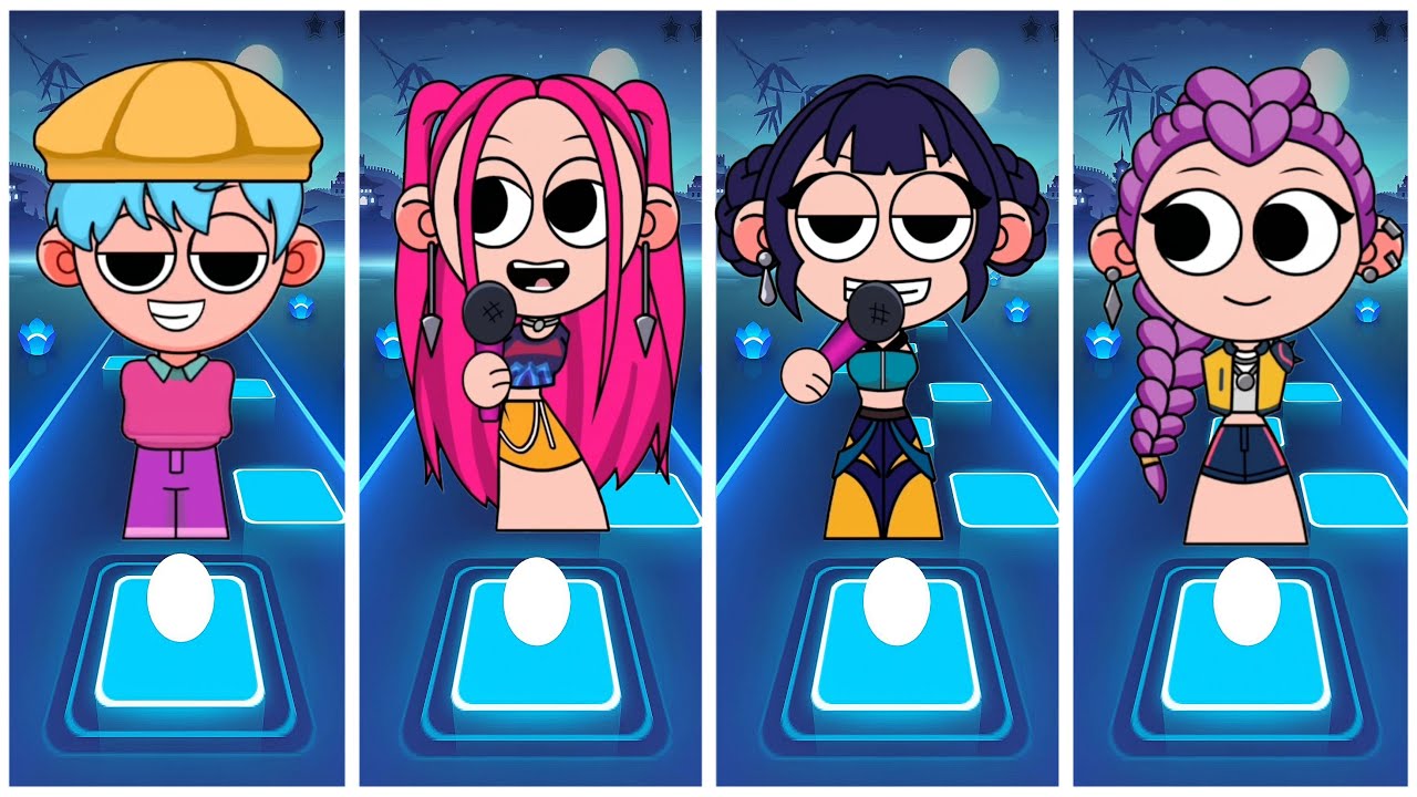 Kpop Demon Hunters 🆚 SAJA Boys 🎮 Tiles Hop EDM RUSH