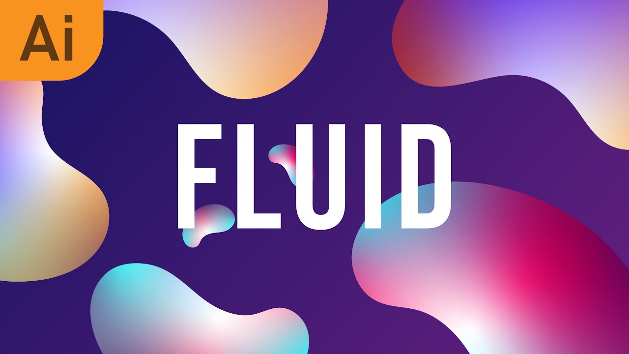 Fluid abstract background (no mesh) | Illustrator Tutorial