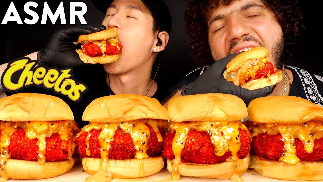 ASMR HOT CHEETOS CHEESEBURGERS with BENNY BLANCO