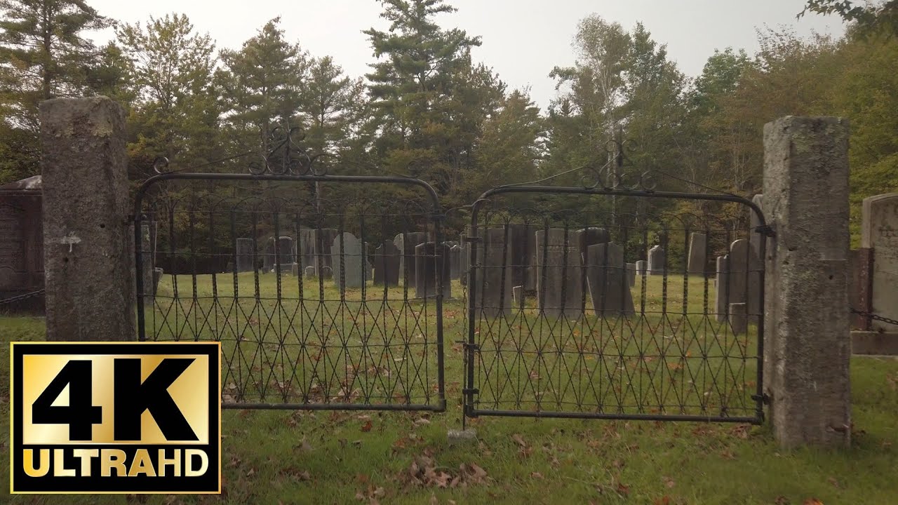 North Groton Cemetery, Groton, NH. A Short Quiet Walk on a Warm Summer Day, in 4k.