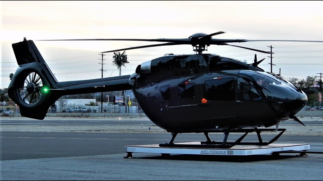 Airbus New 5-bladed H145 Start-Up & Takeoff EX- Airbus Demo Tour Helicopter - EC145 Executive N145AH