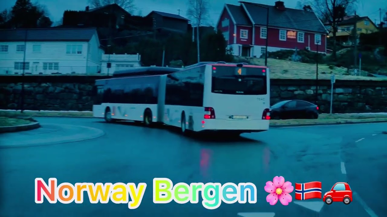 #39🇳🇴 Уличная атмосфера Бергена 🚋🚌🚗 | Исследуйте Берген ❤️Улицы европейских городов 🌇🏙️🚶‍♂️🌸| Бер...