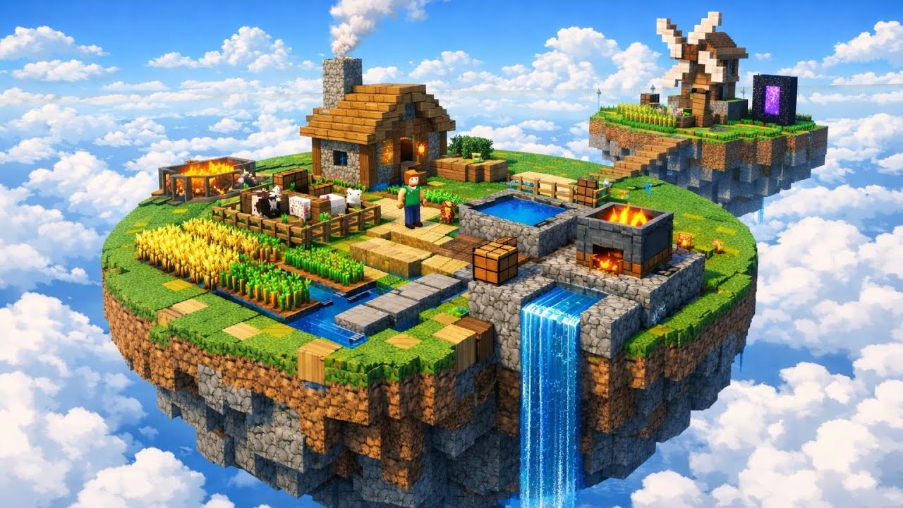 Minecraft lekin mega sky blockda yashab qolamiza