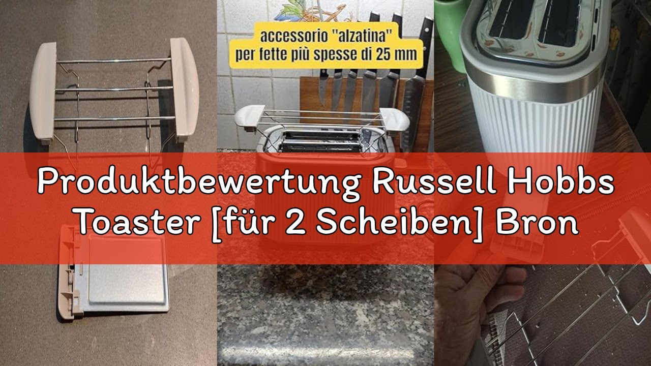 Produktbewertung Russell Hobbs Toaster [für 2 Scheiben] Brontë Stone (6 Bräunungsstufen, Mattes Fini
