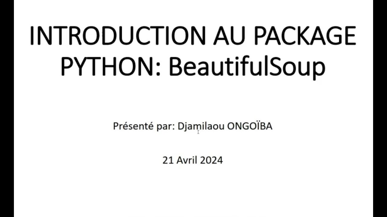 Introduction au package Python BeautifulSoup: WebScraping (#Live-Tuto statinf)- théorie+Ex.pratique