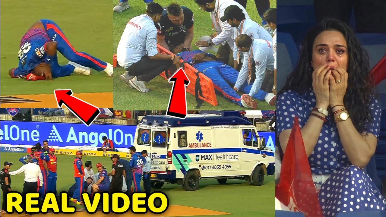 Preity Zinta Sacred When Lungi Ngidi Fall on Ground & Got Head Injury and Ambulance Take Him 