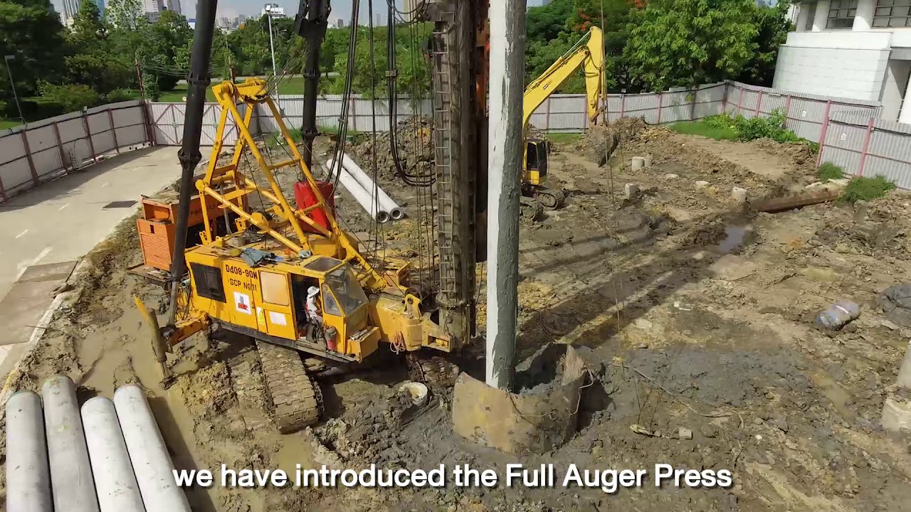 ติดตั้งเสาเข็มแบบเจาะและกด - Auger Press with Final Drive | ทักษิณคอนกรีต | Southern Concrete Pile