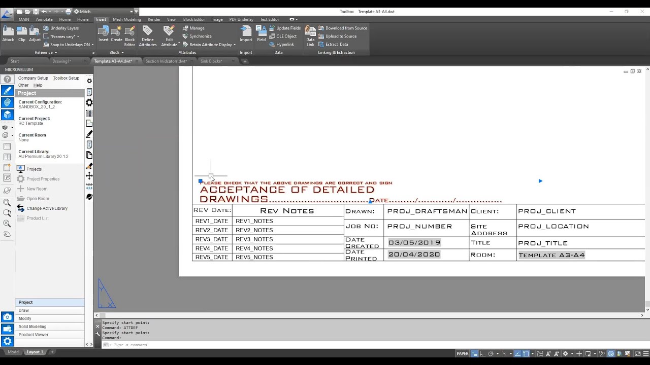 Microvellum LIVE - How to Configure Your AutoCAD Drawing Templates in Toolbox