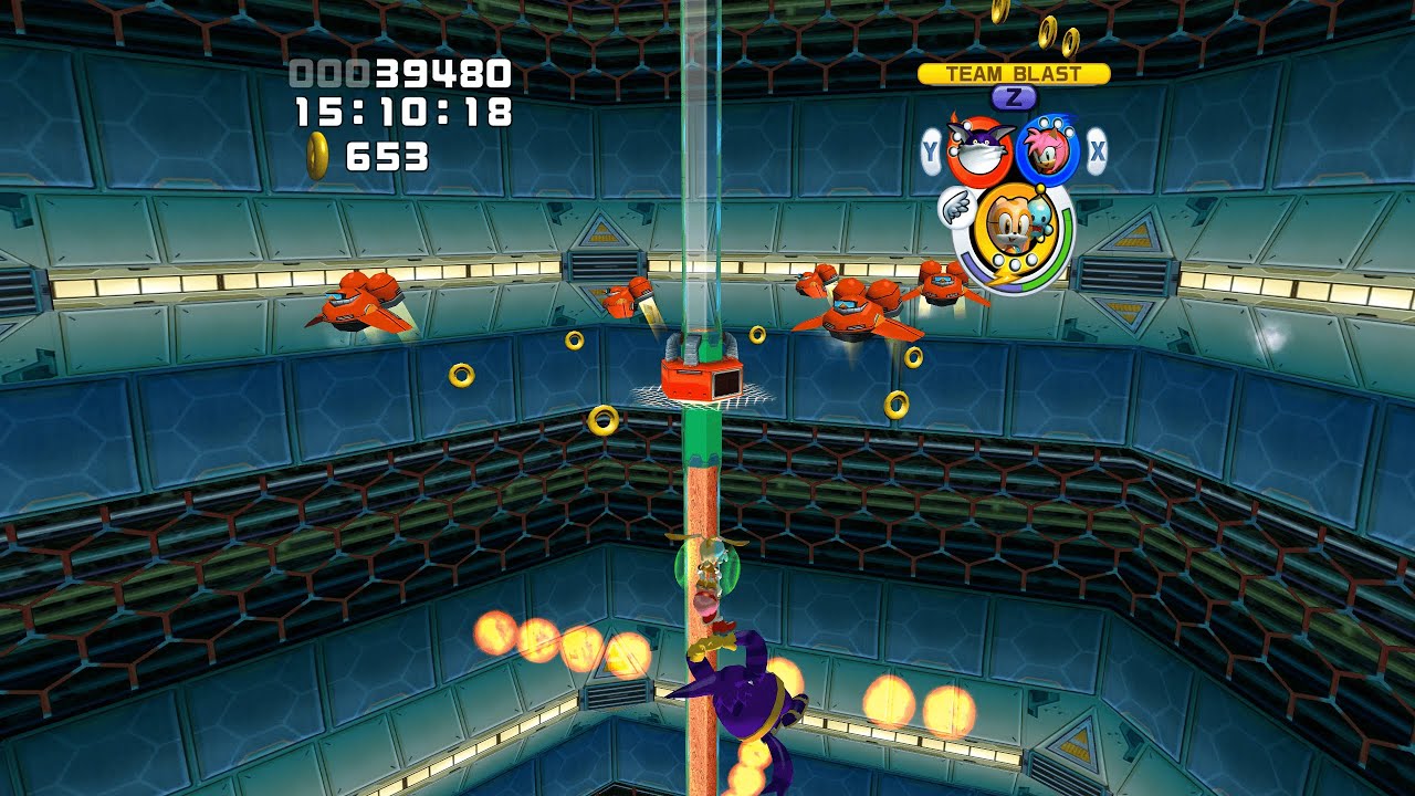 Sonic Heroes - Team Rose Power Plant 727 Rings (Ring Attack)