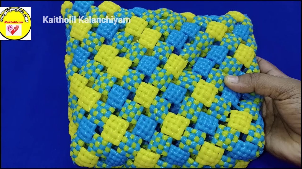 1 Roll Biscuit Knot Koodai for Beginners |  Plastic Wire Koodai Making | Square knot Basket Weaving