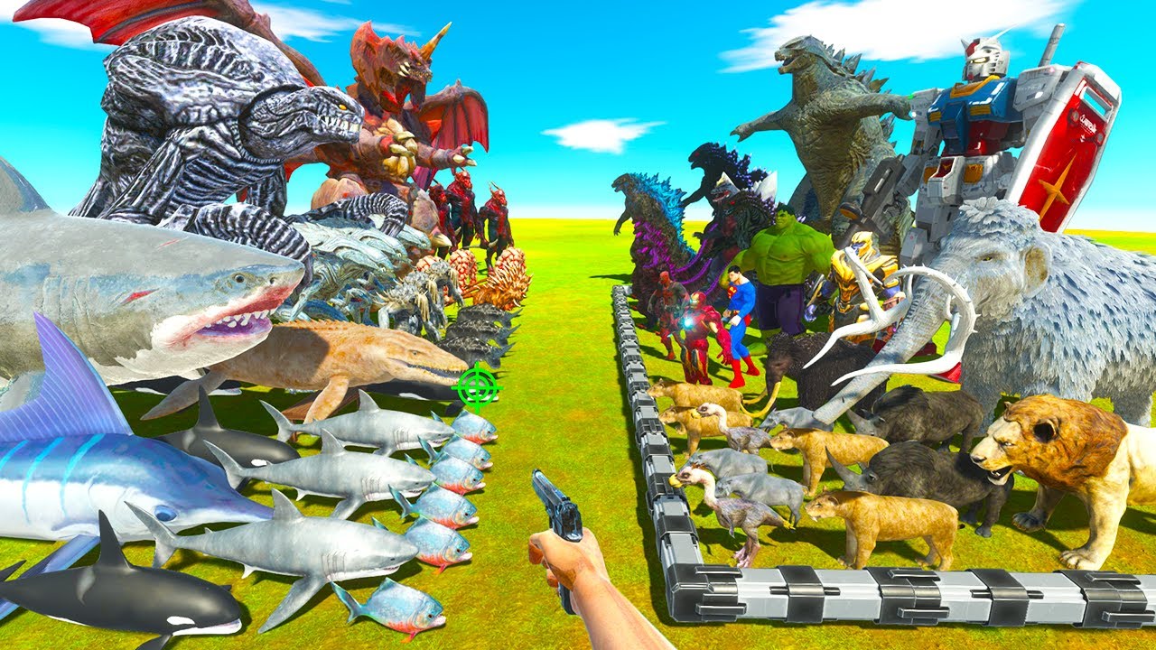 Godzilla vs Destoroyah | Ice Age Animals Fights Sea Monsters - Animal Revolt Battle Simulator