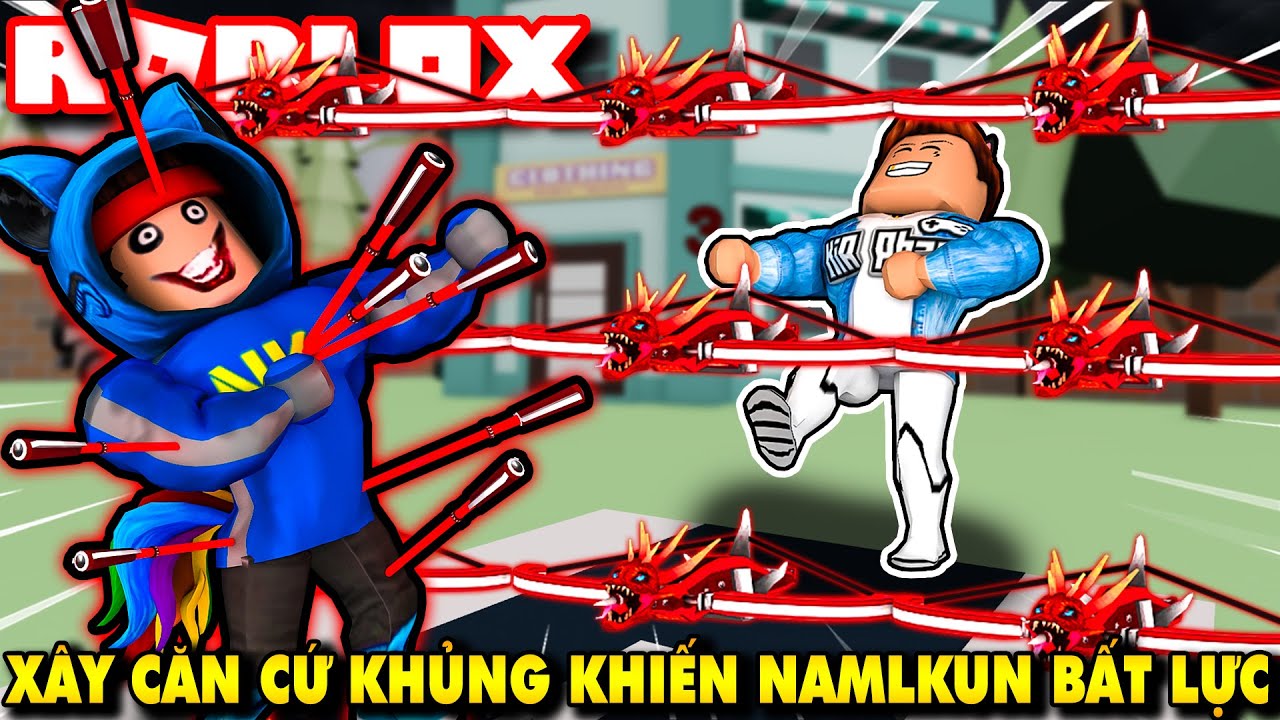 Roblox | KIA XÂY CĂN CỨ ĐẦY NỎ THẦN HẠ GỤC SÁT NHÂN NAMLKUN MÁU TRÂU BÒ - Haunted Town | KiA Phạm