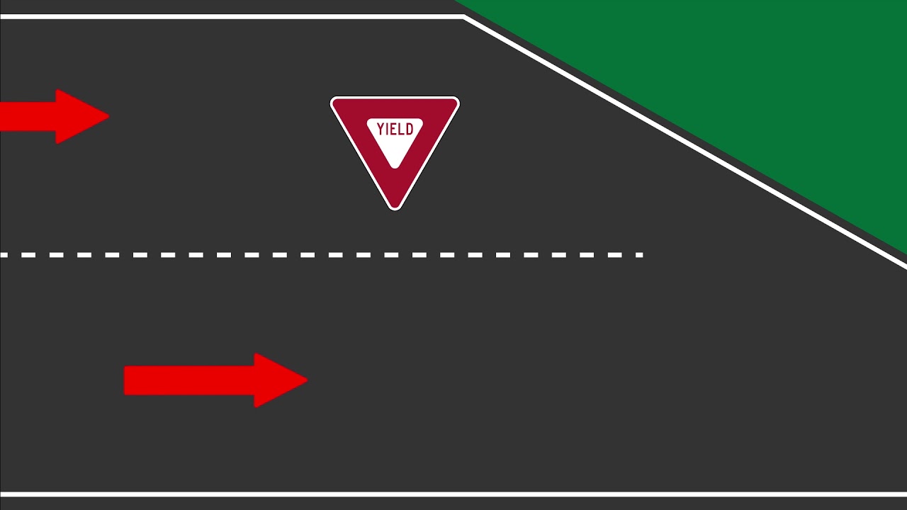 Merging lanes, who has the right of way when a lane merges with another lane.