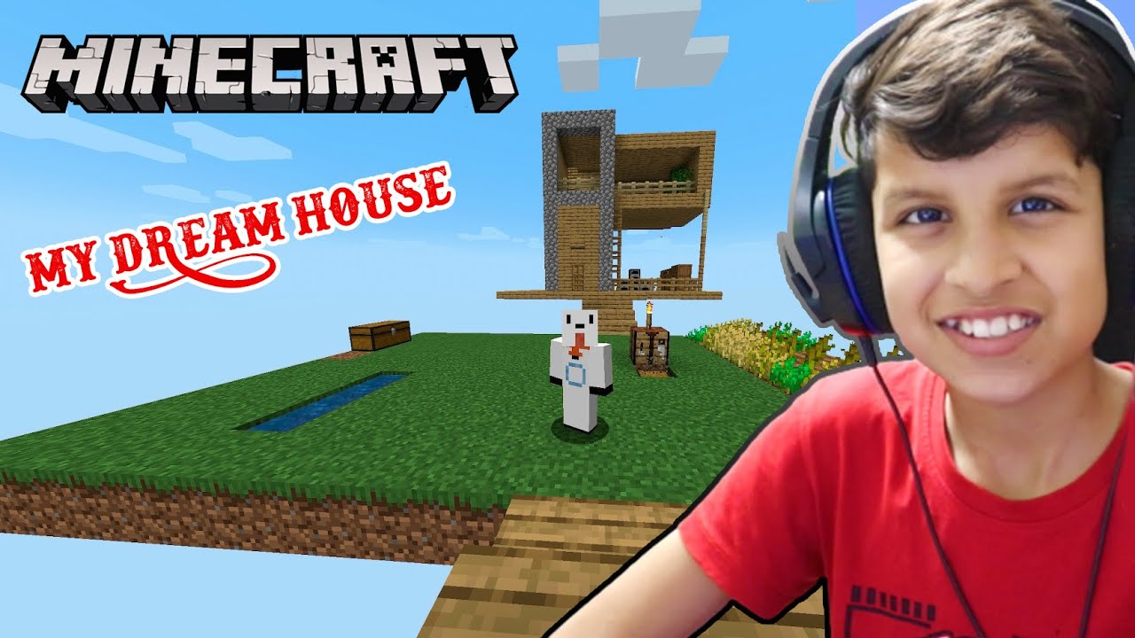 I MADE MY DREAM HOUSE IN MINECRAFT  ONE BLOCK