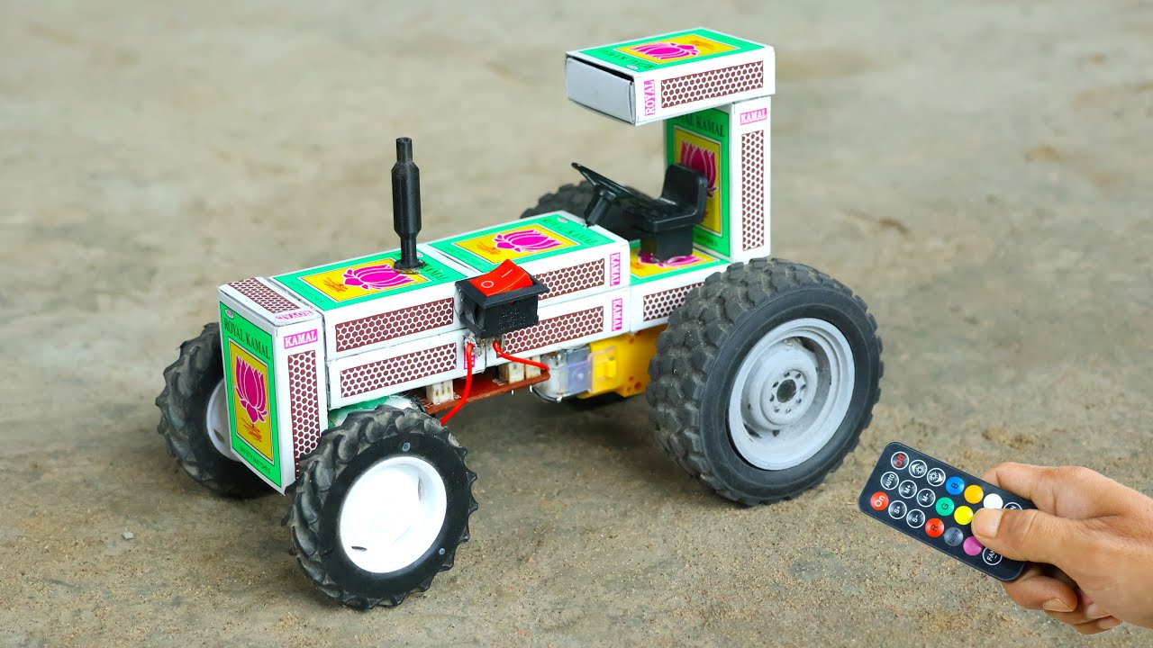 How to make Matchbox Remote Control Tractor - diy remote control tractor model - diy rc toy tractor