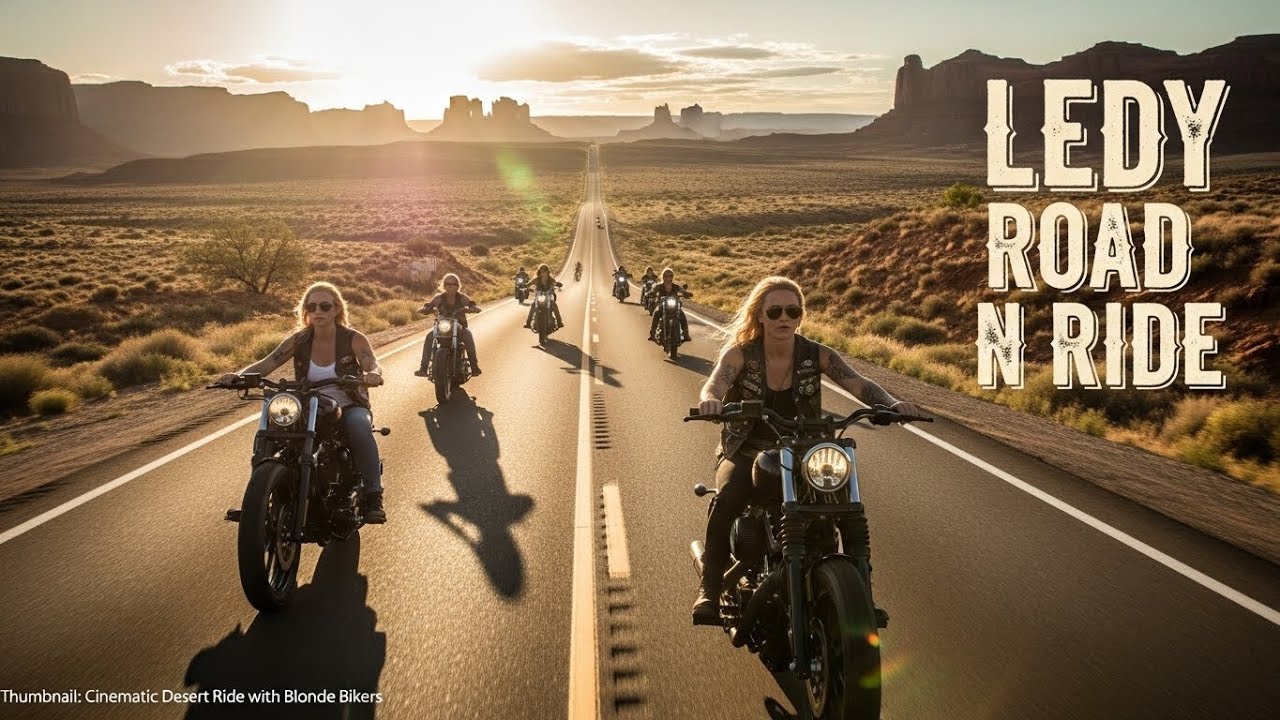 Cinematic Desert Ride with Blonde Bikers | Ledy Road N Ride