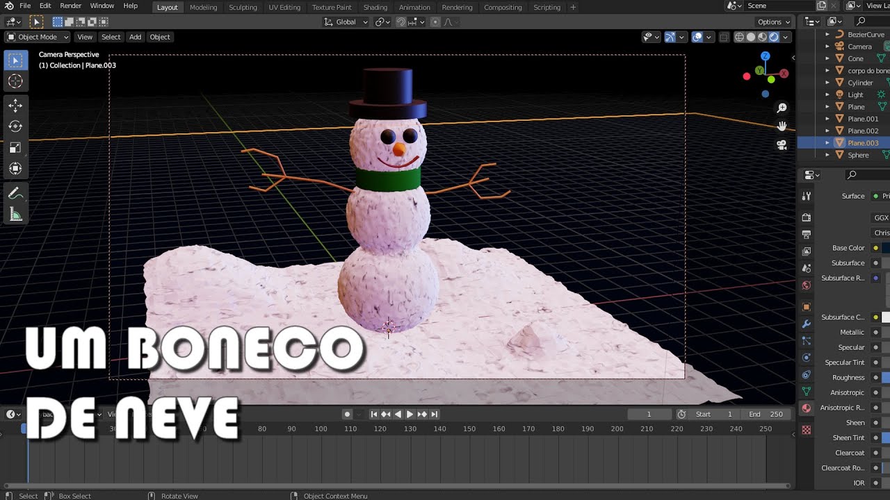Blender 3D - UM BONECO DE NEVE