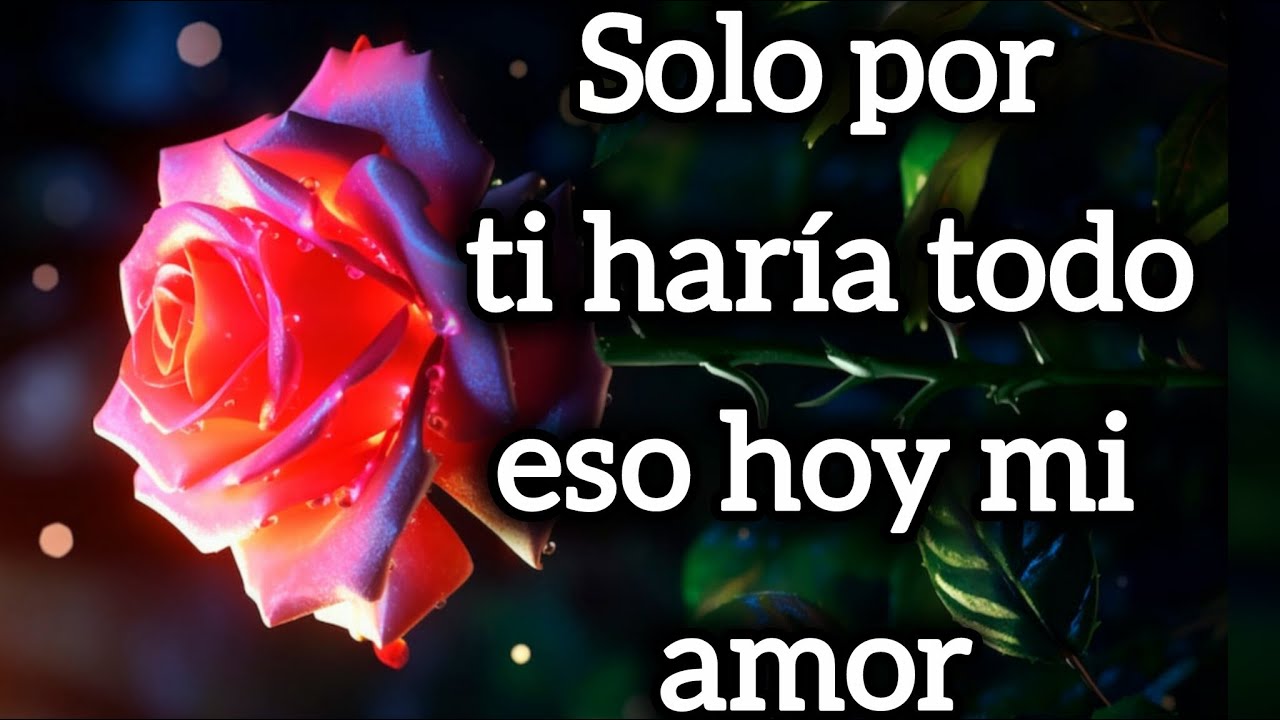 Solo por ti haría todo eso hoy mi amor