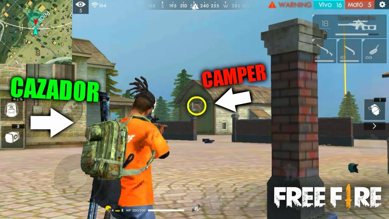 SOY UN CAZADOR DE CAMPERS EN FREE FIRE **cazando campers**