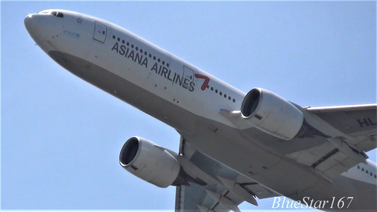 Asiana Airlines Boeing 777-200ER (HL7775) takeoff from KIX/RJBB (Osaka - Kansai) RWY 06R