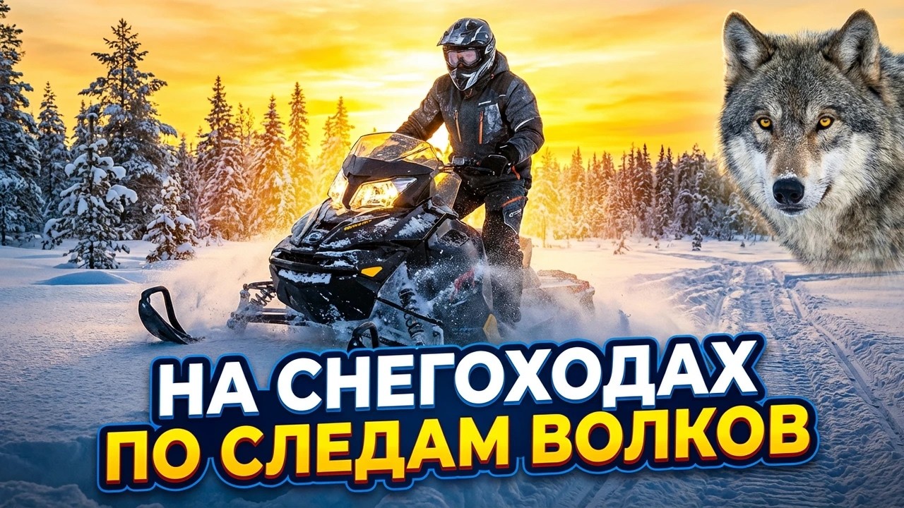 По следам Волков до избы охотников на снегоходах