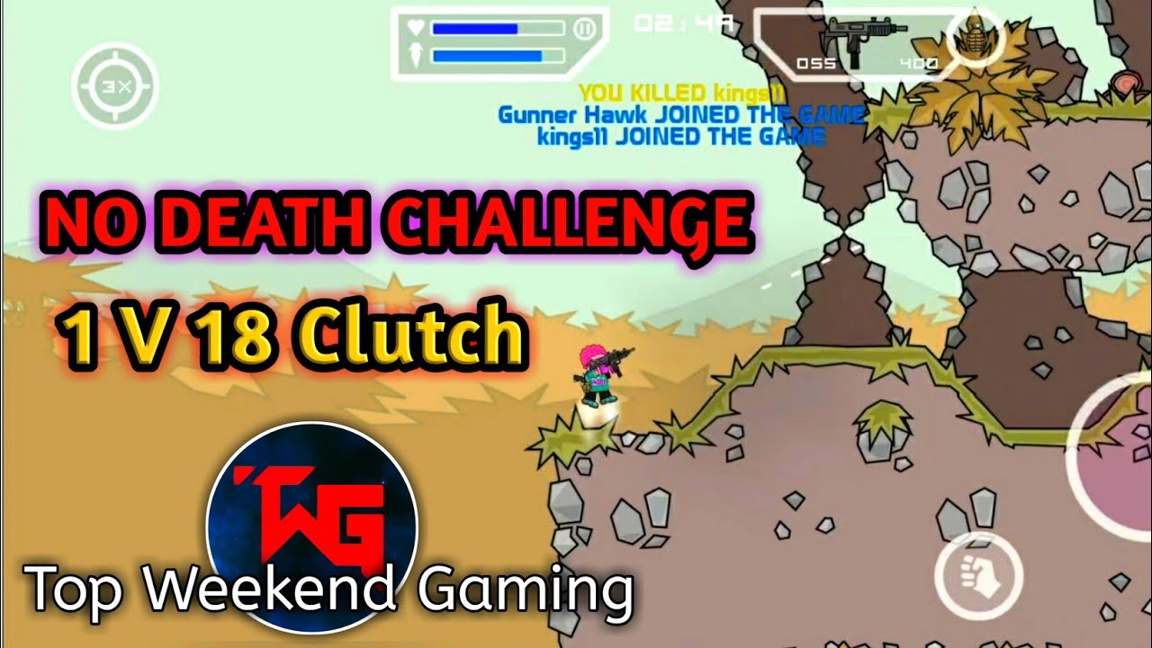 🔥1 V 18 Clutch in Mini Militia | No Death Challenge | Mini Militia Doodle Army 2