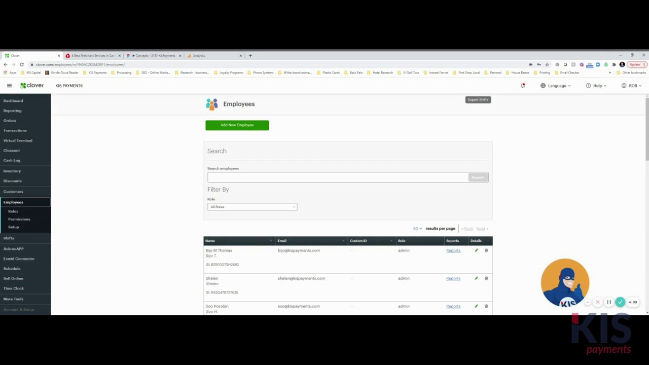 Adding an Admin on Clover Dashboard