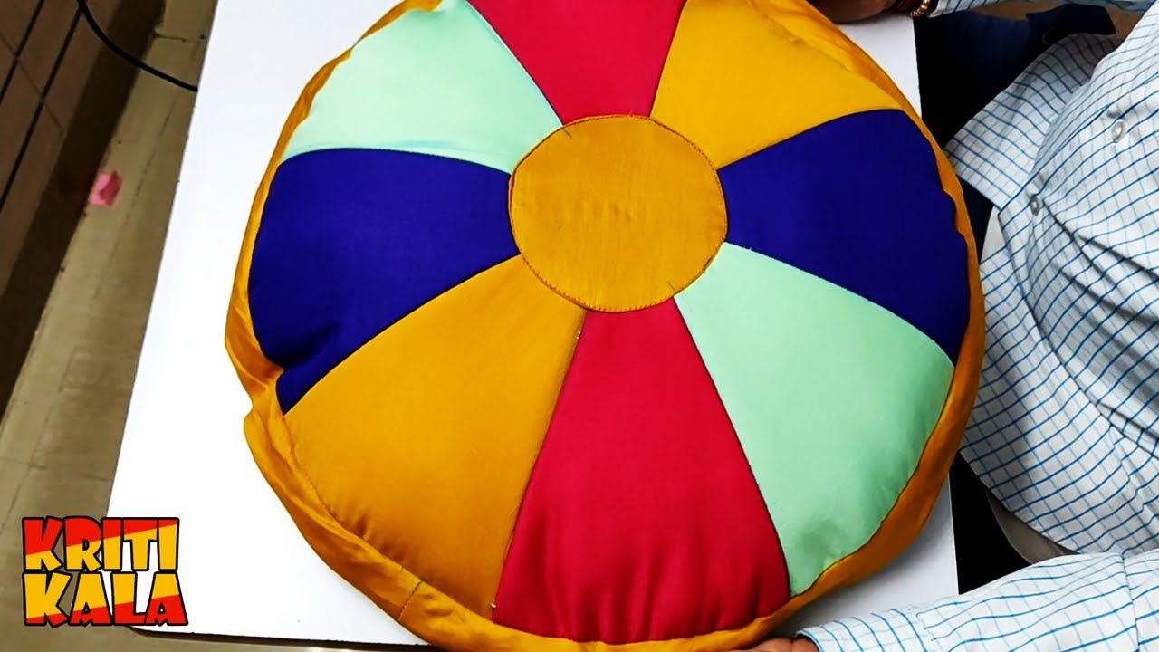Easy Round Shape Cushion Cover design cutting and stitching in Hindi at home