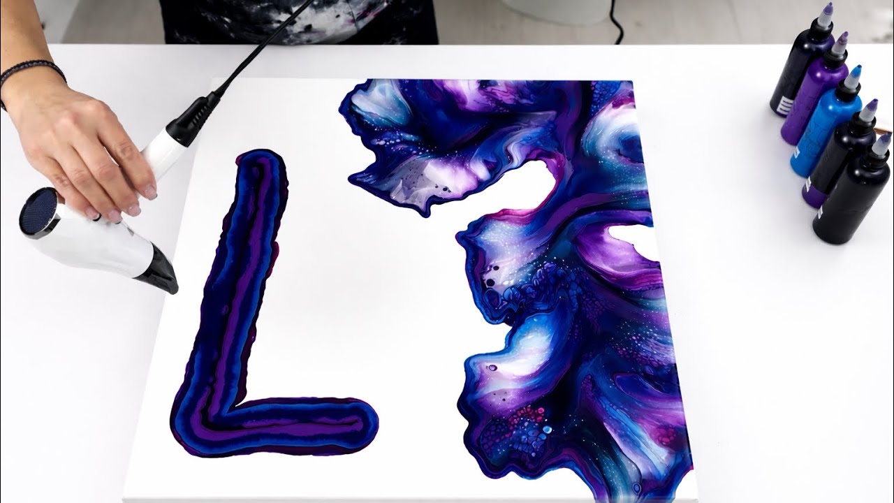 # 842 - Hair Dryer Fluid Art Technique (INSANE Results) - RICH & BOLD Colors!